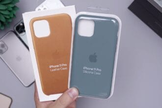 two blue and brown iPhone cases