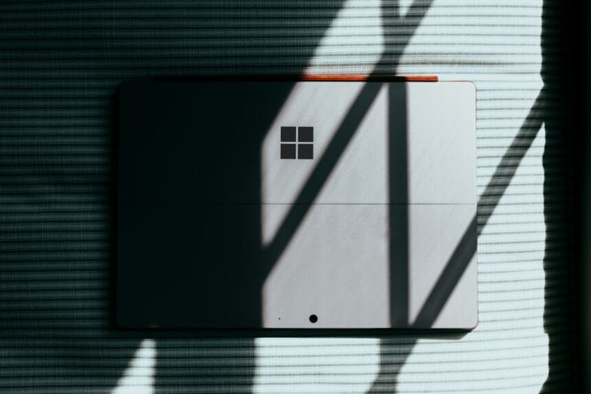 Surface laptop with shadows