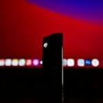 black rectangular device on red surface