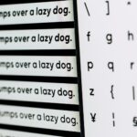 white surface with letters and words