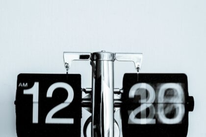 analog clock at 12 am