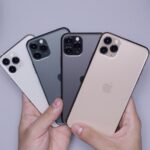 two space gray and two silver iPhone 11's
