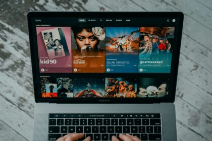 macbook pro on white table