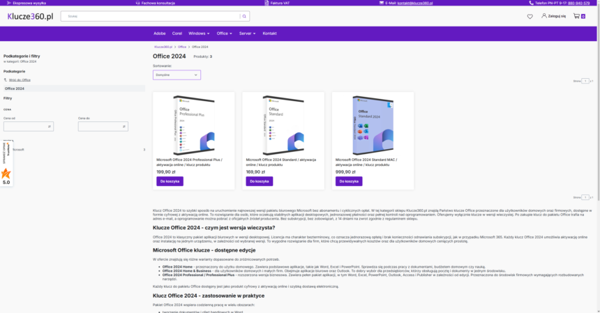 Sklep Klucze360.pl - Klucze Office 2024