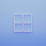 a blue background with a white square in the middle